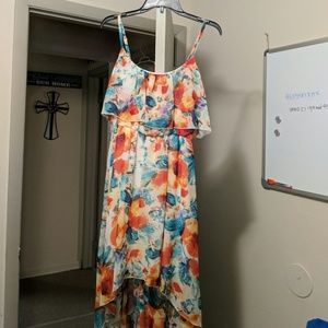High low floral spaghetti strap dress